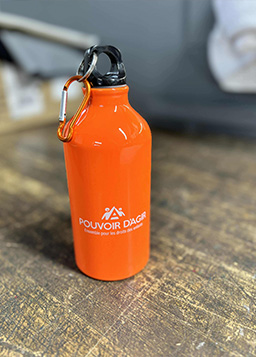 Article promotionnel, bouteille d'eau Pouvoir d'agir