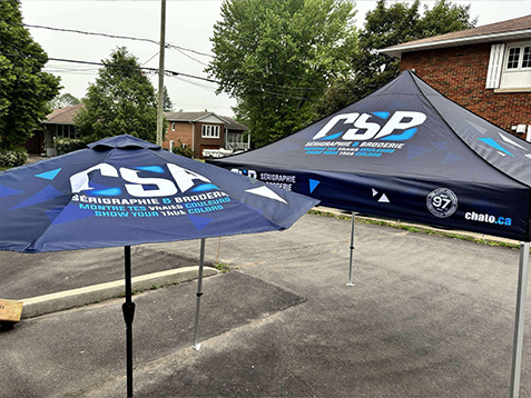 Article promotionnel, parasol et tente pliante CSB