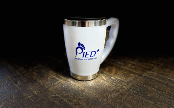 Promotional item, cup of podiatric center Pied+