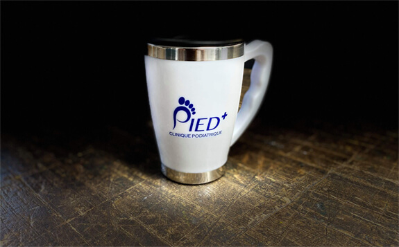 Article promotionnel, tasse du centre podiatrique Pied+