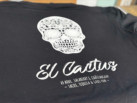 Sérigraphie sur vêtements promotionnels de El Cactus